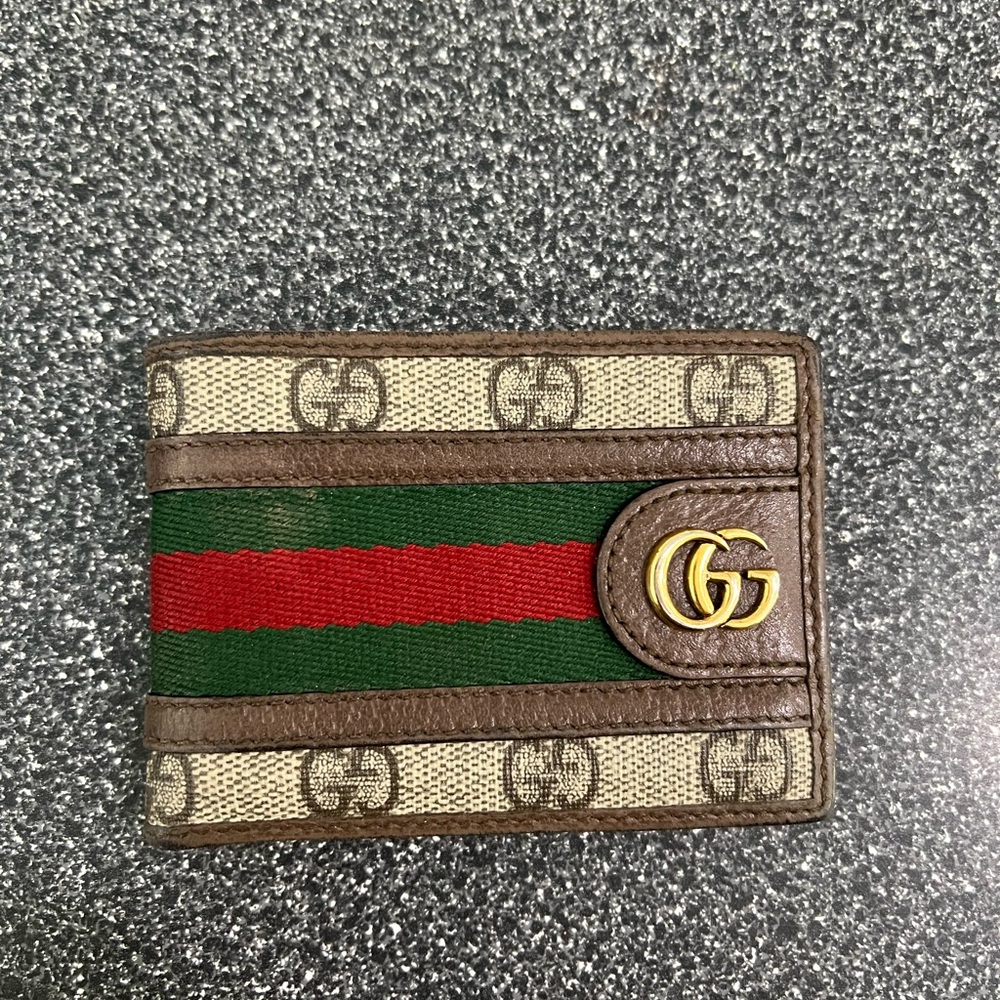 OPHIDIA GG WALLET gently loved.pen marks / tiny smudge on stipe both pictured